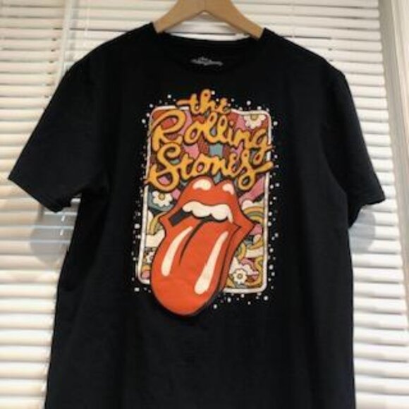 The Rolling Stones Unisex Black Graphic T-Shirt Size L Pre-Owned. - Picture 1 of 14